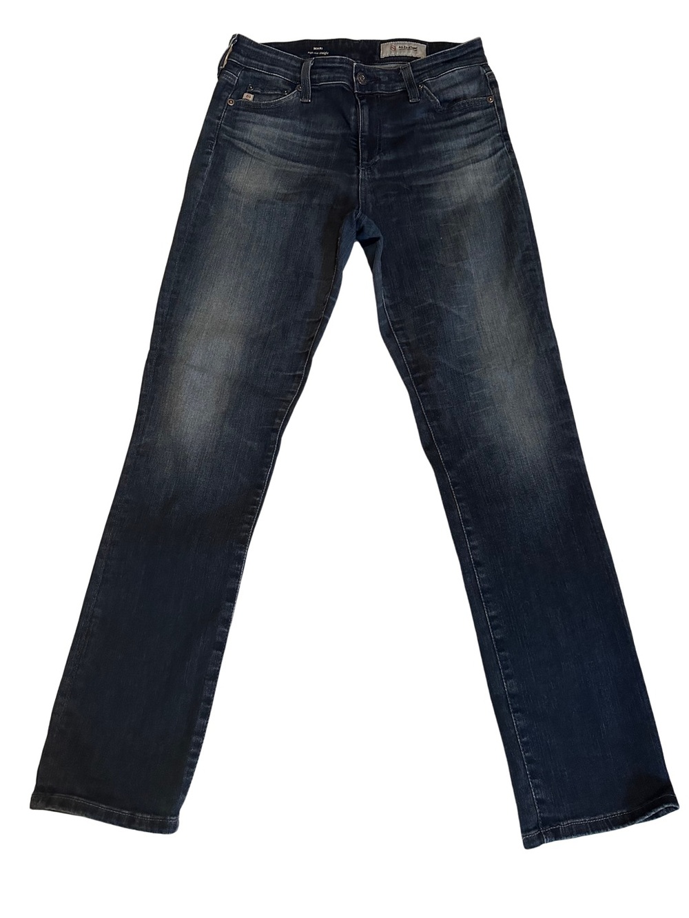 AG Adriana Goldschmied Mari High Rise Straight Jeans Dark Wash Stretch 28